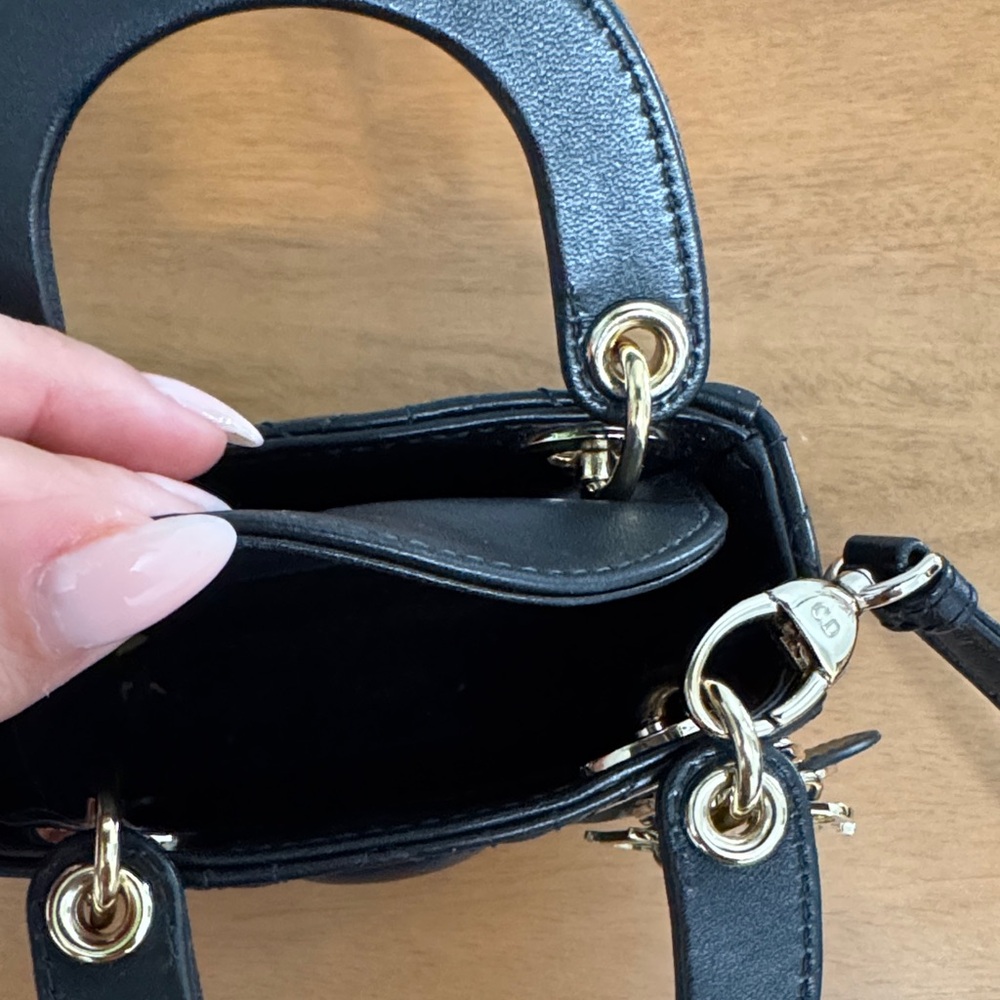 Dior Black Micro lady Dior Bag with Gold Hardware - Picture 6 of 8